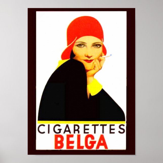 Zigaretten Belga Vintage Ad Poster (Vorne)