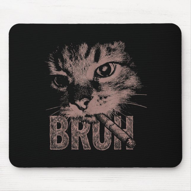 Zigaretten-Kätzchen lustige rauchende Katze Meme d Mousepad (Vorne)