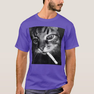 Zigaretten-Kätzchen Lustiges rauchendes Katzen-Mem T-Shirt
