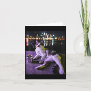 Zigaretten-Kätzchen Lustiges Rauchkatzen-Meme Dumm Karte