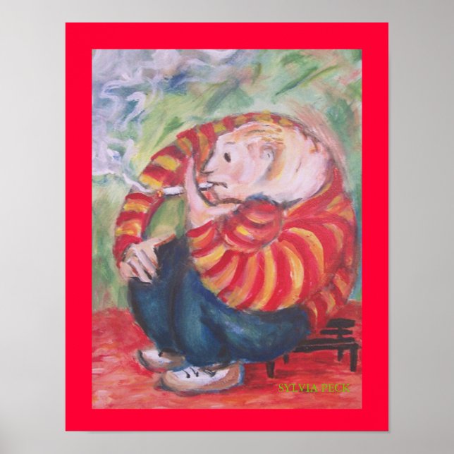 Zigarettenraucher Poster (Vorne)