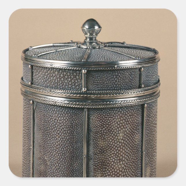 Zigarettenschachtel mit scharfen Seiten, 1928 Quadratischer Aufkleber (Vorderseite)