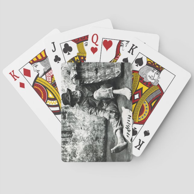 Zigarre-Endeverkäufer, c, 1865 (b/w Foto) Spielkarten (Rückseite)