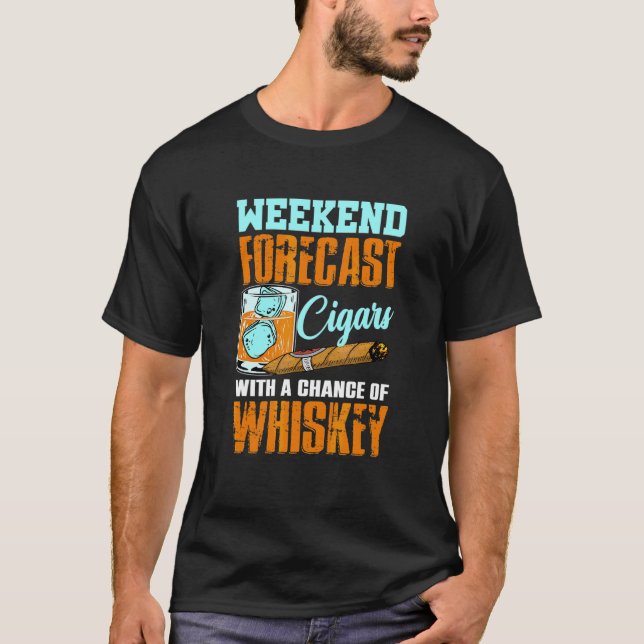 Zigarre mit Whiskey-Chance T-Shirt (Vorderseite)