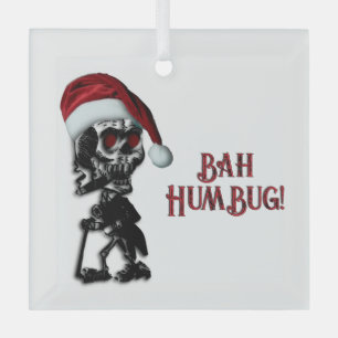 Zigarre rauchendes Weihnachts-Skelett Humbug Ornament Aus Glas