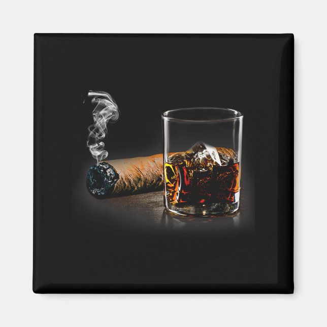 Zigarre und Bourbon - großartiges Geschenk für Zig Magnet (Vorne)