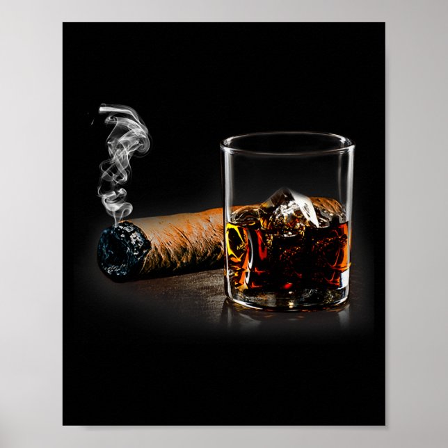 Zigarre und Bourbon - großartiges Geschenk für Zig Poster (Vorne)