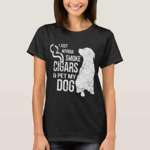Zigarre und Hund Lover Zigarren zum rauchen und zu T-Shirt