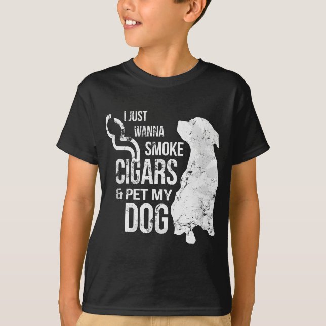 Zigarre und Hund Lover Zigarren zum rauchen und zu T-Shirt (Vorderseite)