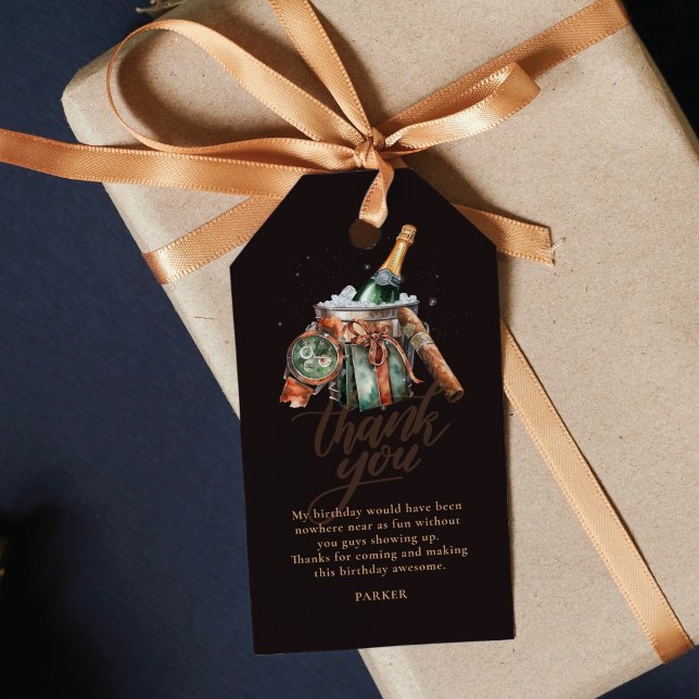 Zigarre und Whisky Männer zum Geburtstag Personali Geschenkanhänger (Von Creator hochgeladen)