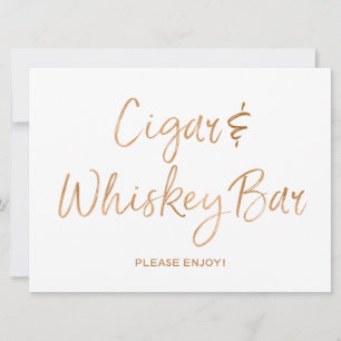 Zigarre & Whiskey Schild Hochzeit Stilvoll Gold