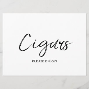 "Zigarren" Hochzeitsschild Stylisch handgeschrie Einladung