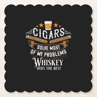 Zigarren lösen die meisten meiner Probleme Whiskey Untersetzer