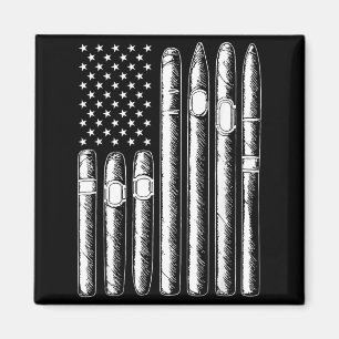 Zigarren rauchender Liebhaber Raucher USA-Flagge A Magnet