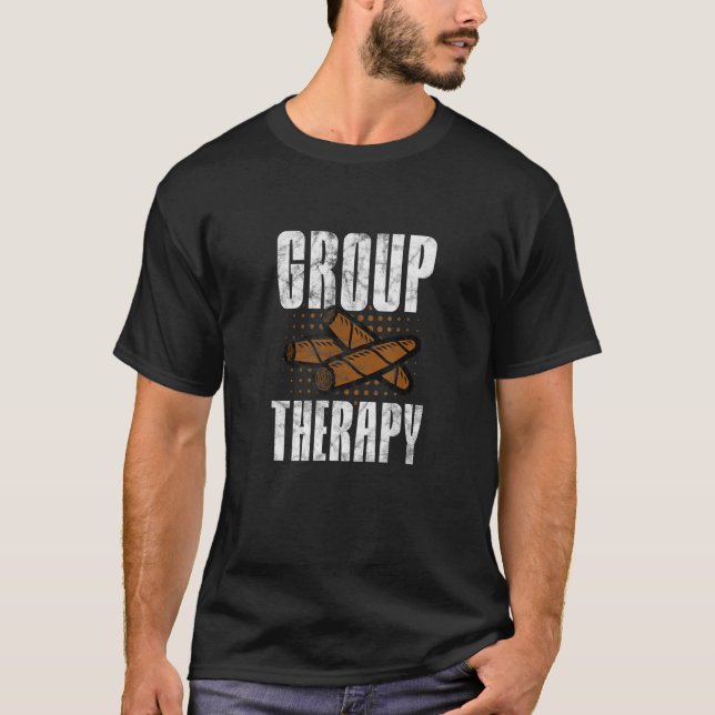 Zigarren Rauchergruppe Therapie Zigaretten Tabakra T-Shirt (Vorderseite)