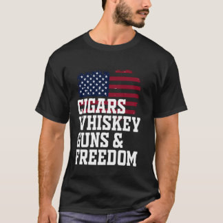 Zigarren Whiskey-Waffen und Freedom Cigars T-Shirt