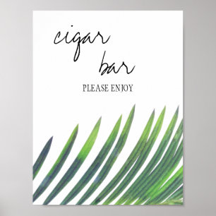 Zigarrenbar-Schild - Grünpflanzen-Hochzeit Poster
