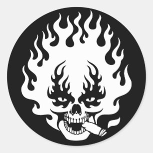 Zigarrenflamme-sk-DKT Runder Aufkleber