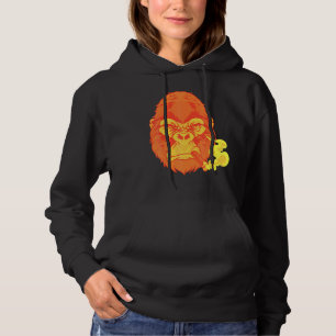 Zigarrenrauchen Gemeiner Blick auf Orange Gorilla  Hoodie