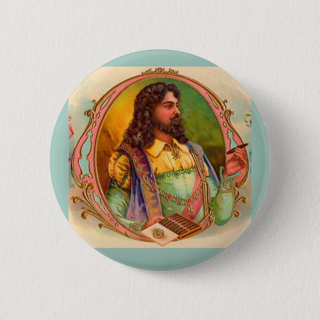 Zigarrenraucher aus dem 16. Jahrhundert Button (Vorderseite)