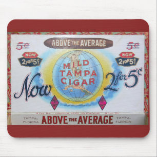 Zigarrenschachtel-Vintager Aufkleber Mousepad