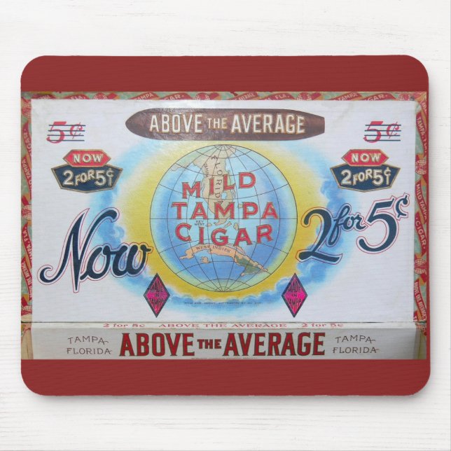Zigarrenschachtel-Vintager Aufkleber Mousepad (Vorne)