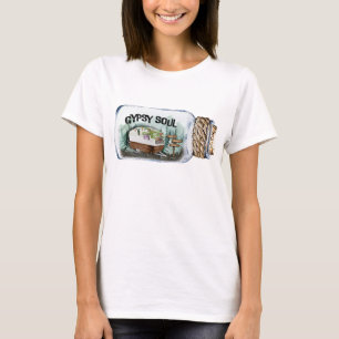 Zigeuner-Seele Camping Vintage-Illustration T-Shirt