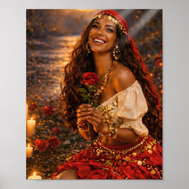 Zigeunerkunst || roter Gitana-Plakat 🌹 Poster