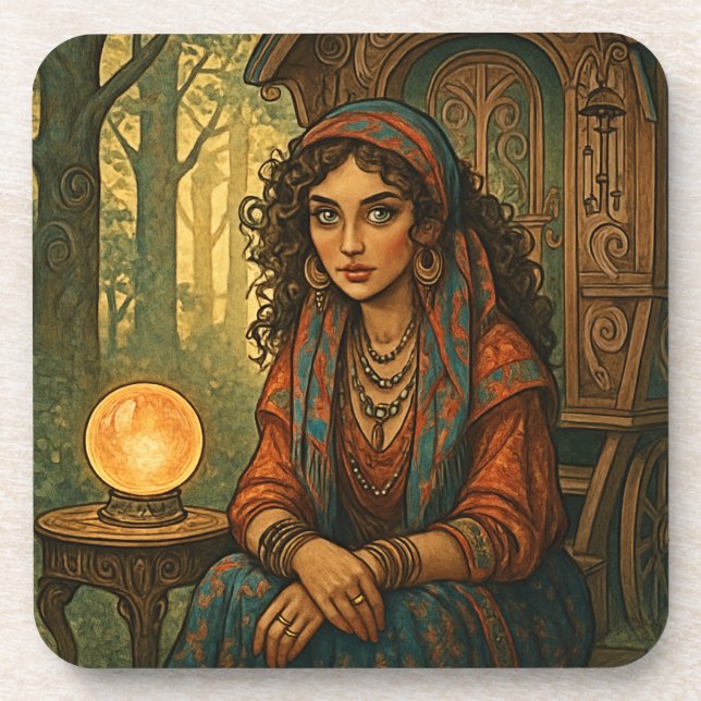 Zigeunermädchen Getränkeuntersetzer (Vorderseite)