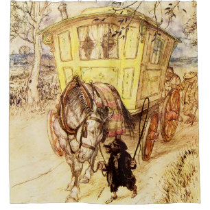 Zigeunerwagen – Goldener Nachmittag von Arthur Rac Duschvorhang