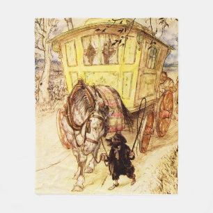 Zigeunerwagen – Goldener Nachmittag von Arthur Rac Fleecedecke