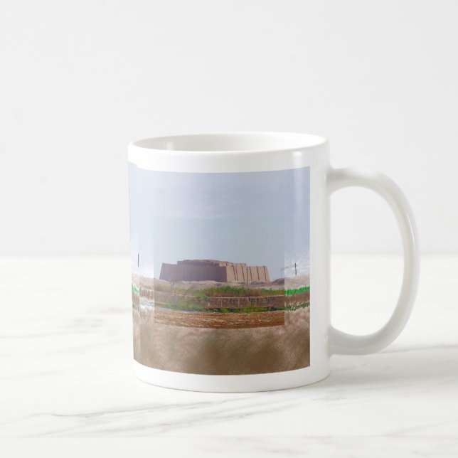 Ziggurat of Ur Impressionist Art Mug Kaffeetasse (Rechts)