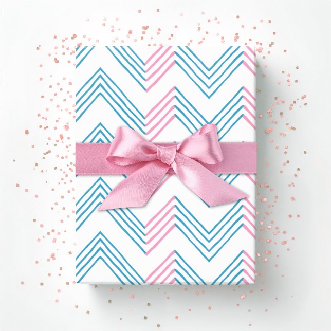 Ziggy Chevron in Rosa und Türkis Geschenkpapier (Von Creator hochgeladen)