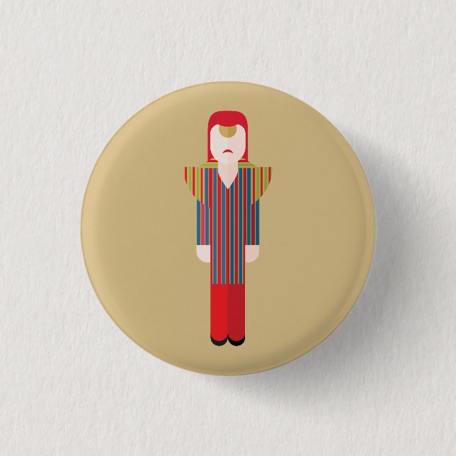 Ziggy – Retro Glam Rock Button (Vorderseite)