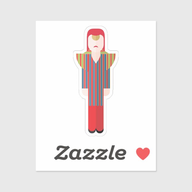Ziggy – Retro Glam Rock Sticker (Blatt)