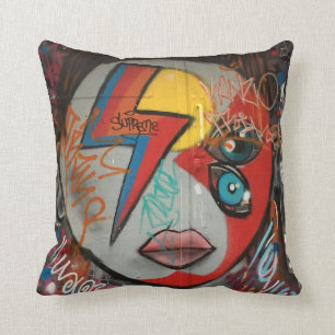 Ziggy Stardust Straßenkunst-/-Graffiti-Wurfskisse Kissen