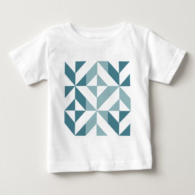 ZigZag, aquamarin-grün-zweiteilig, geometrisch Baby T-shirt (Vorderseite)