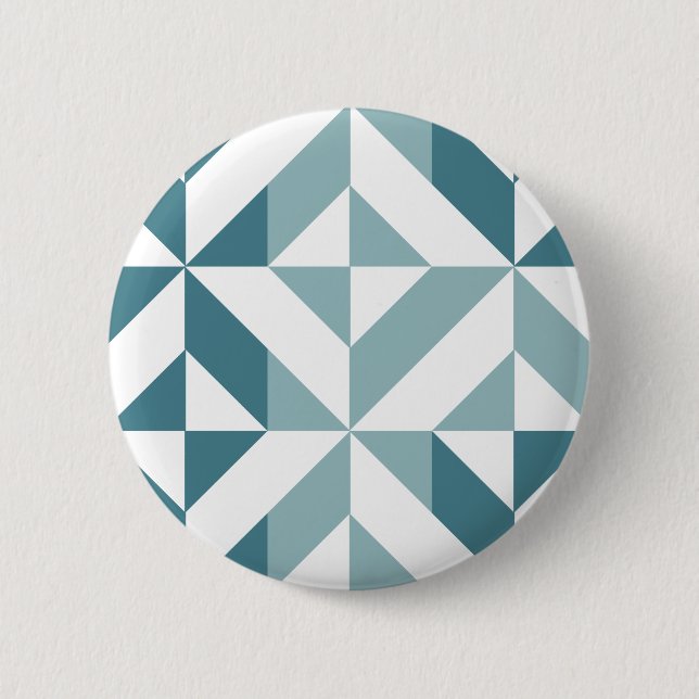 ZigZag, aquamarin-grün-zweiteilig, geometrisch Button (Vorderseite)