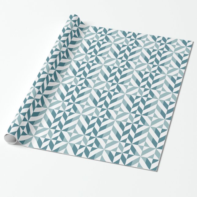 ZigZag, aquamarin-grün-zweiteilig, geometrisch Geschenkpapier (Ungerollt)