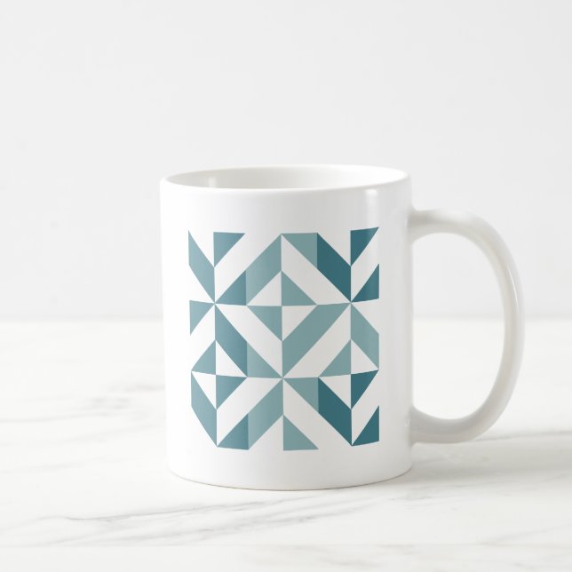 ZigZag, aquamarin-grün-zweiteilig, geometrisch Kaffeetasse (Rechts)