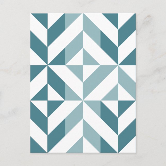 ZigZag, aquamarin-grün-zweiteilig, geometrisch Postkarte (Vorderseite)