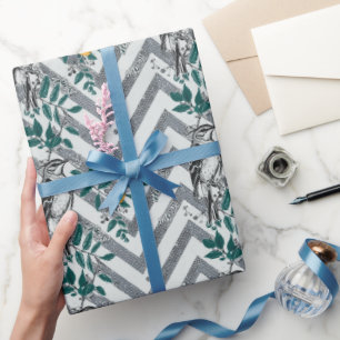 Zigzag Bird % Blume Muster Geschenkpapier