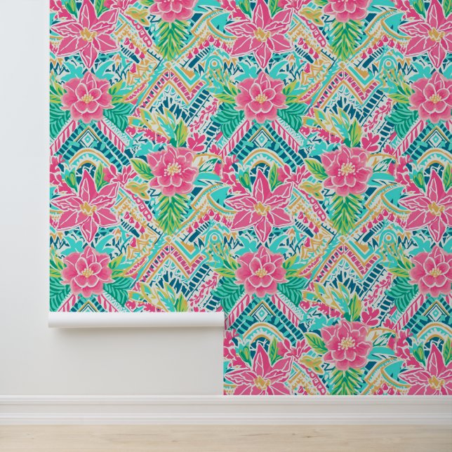 Zigzag Bloom Tapete (Anwendung)