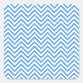 Zigzag Blue Zickzack Pattern Quadratischer Aufkleber
