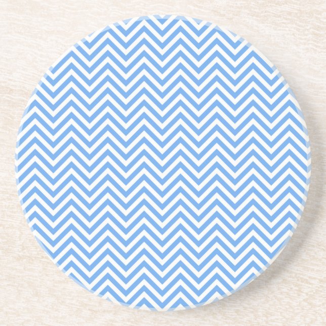 Zigzag Blue Zickzack Pattern Untersetzer (Vorne)
