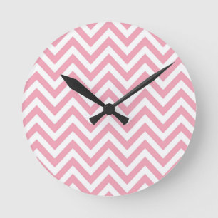ZigZag Chevron pattern Hipster or Mod Styled Runde Wanduhr