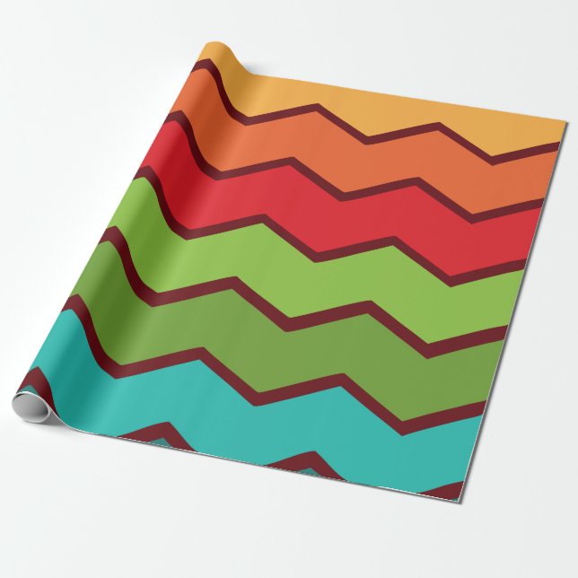 Zigzag der 1970er geschenkpapier (Ungerollt)