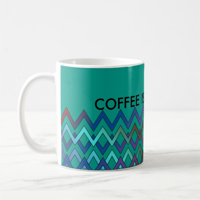 ZIGZAG Diamanten - gefärbt + Ihr Backgr. Ideen Tasse (Links)