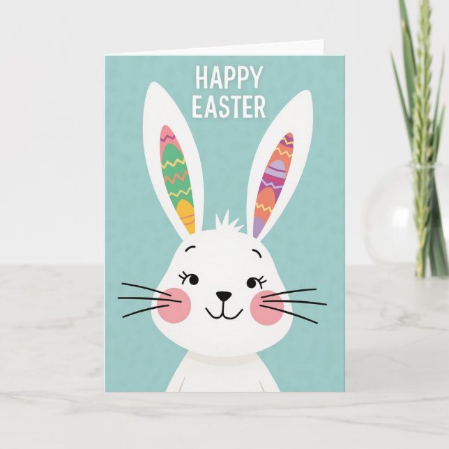 Zigzag Easter Bunny Pattern Card Karte (Vorderseite)