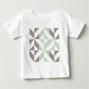 ZigZag-Geometrie der Seite Grün und Silber Baby T-shirt